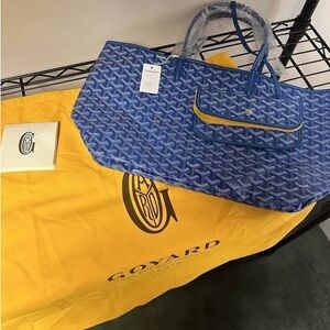 Goyard Blue St Louis PM Tote Bag